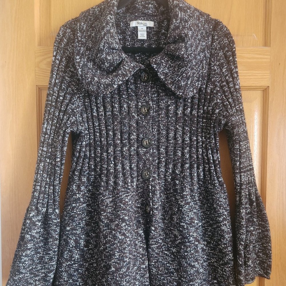 Button up thigh length sweater